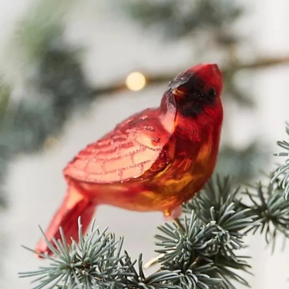 Anthropologie Terrain Cardinal Glass Christmas Tree Ornament - Picture 1 of 3